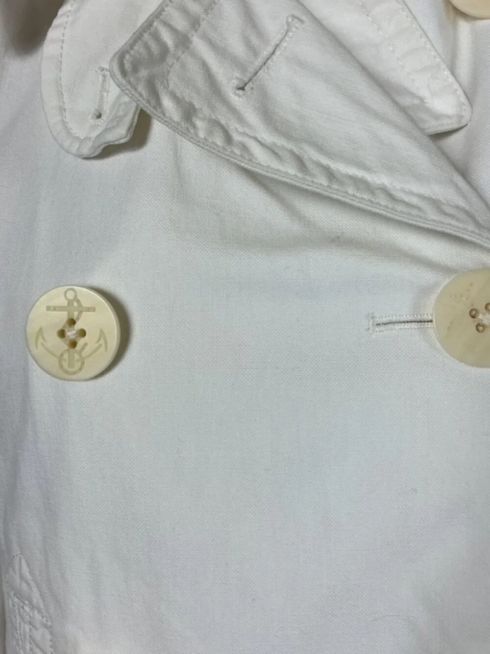 Vintage Y2K 00s Ralph Lauren Rugby White Double Breasted Cropped Jean Jacket S - Picture 2 of 10